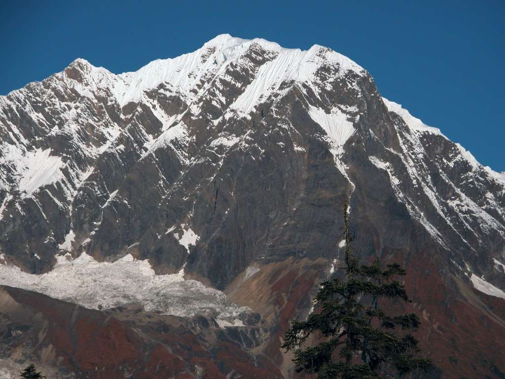 Manaslu 07 06 Unnamed Peak Afer Naike Col From Syala From Syala my gaze went past Manaslu North and the Naike Col (5500m) to Unnamed Peak (around 6170m).